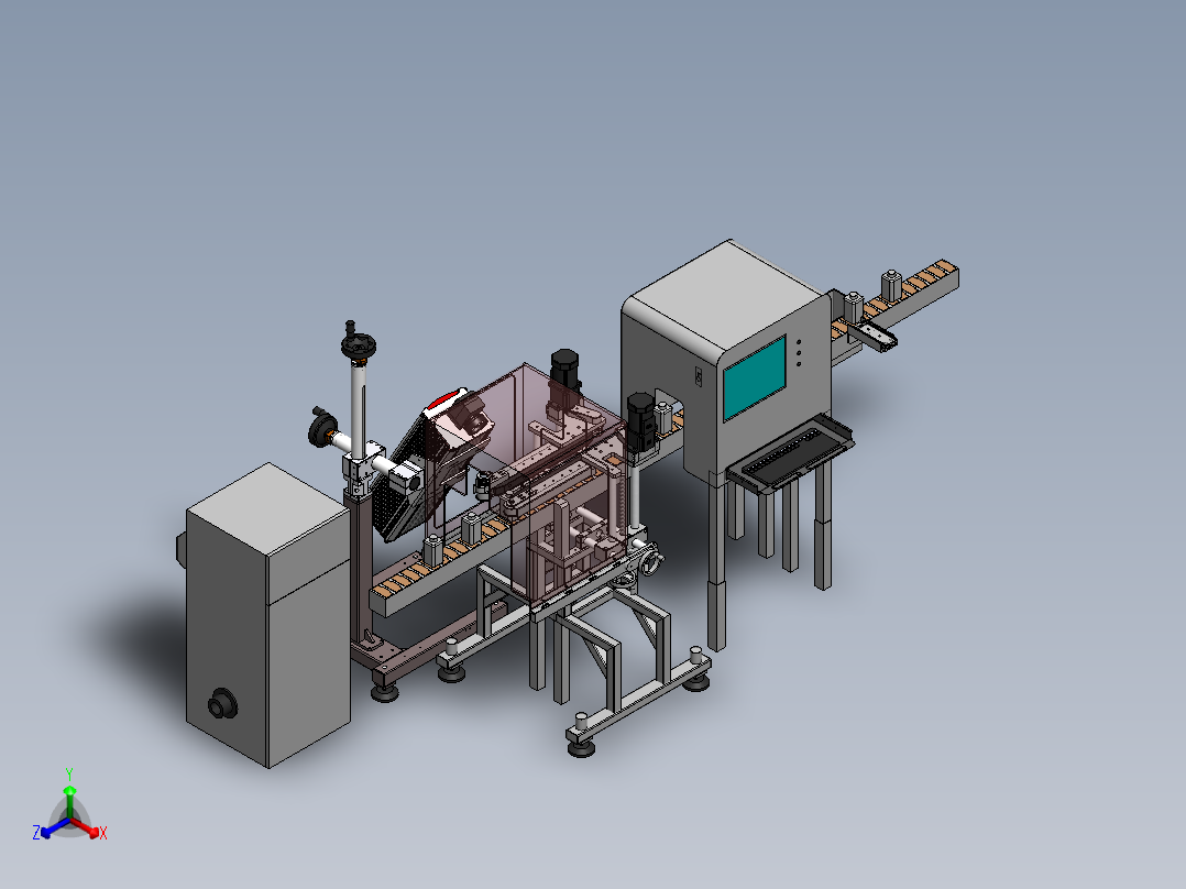 牛奶激光打码夹持自动化设备sw18可编辑正等轴测图