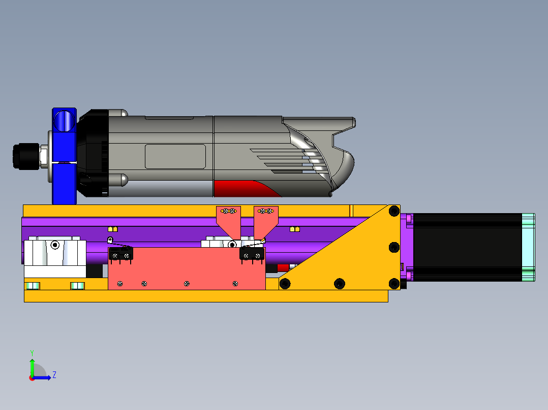 为数控铣床构建Z轴左视图