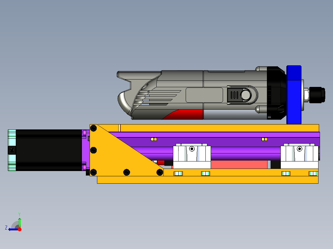 为数控铣床构建Z轴右视图
