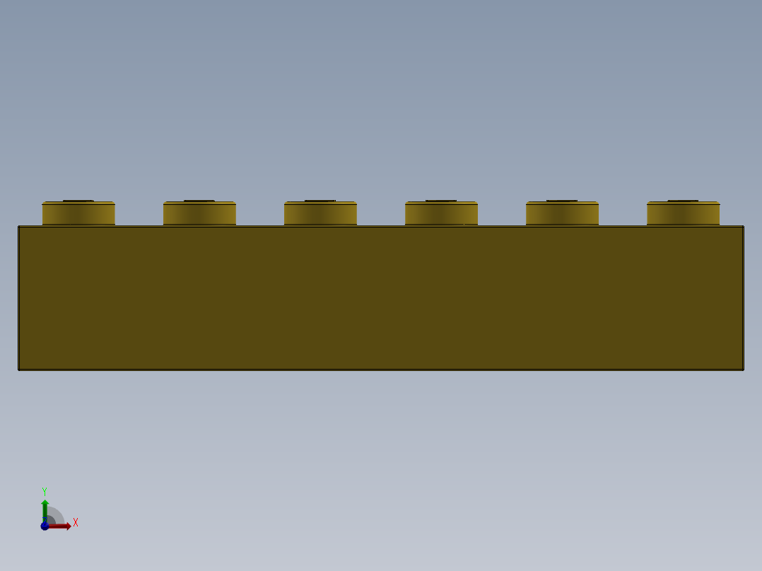 乐高套装 4421基本积木-4181143 - 2456 - 44237 Bright Yellow Brick 2 x 6.SLDPRT前视图