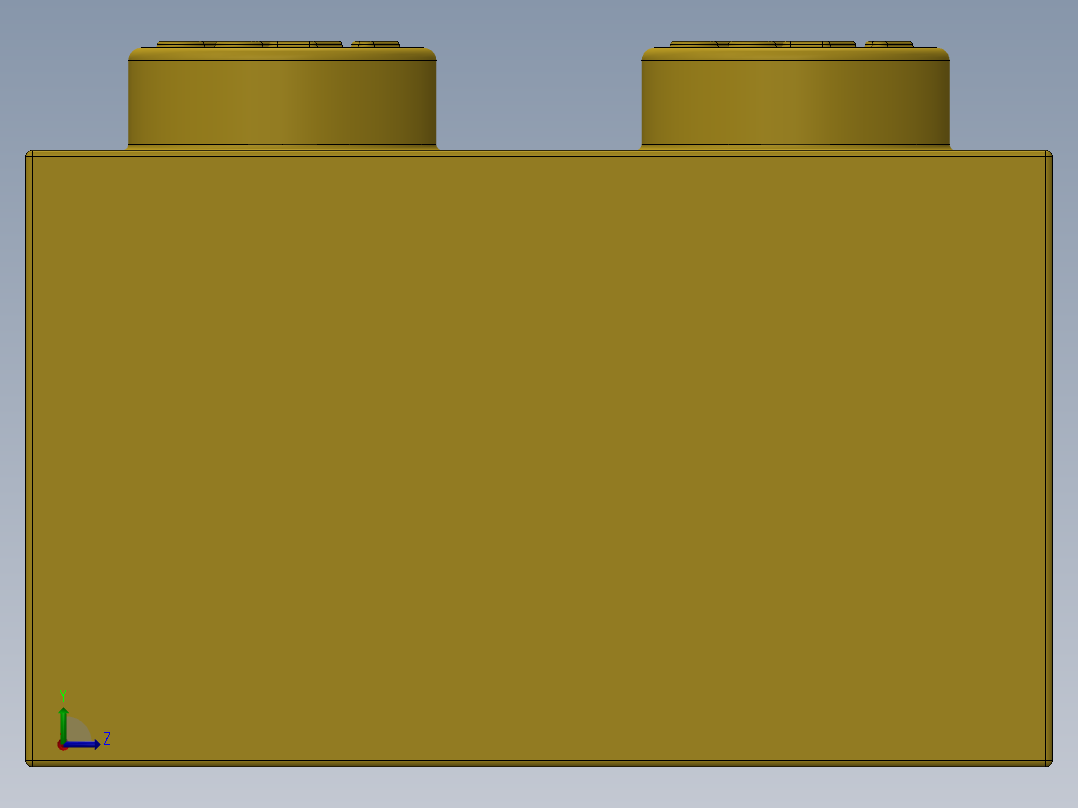 乐高套装 4421基本积木-4181143 - 2456 - 44237 Bright Yellow Brick 2 x 6.SLDPRT左视图