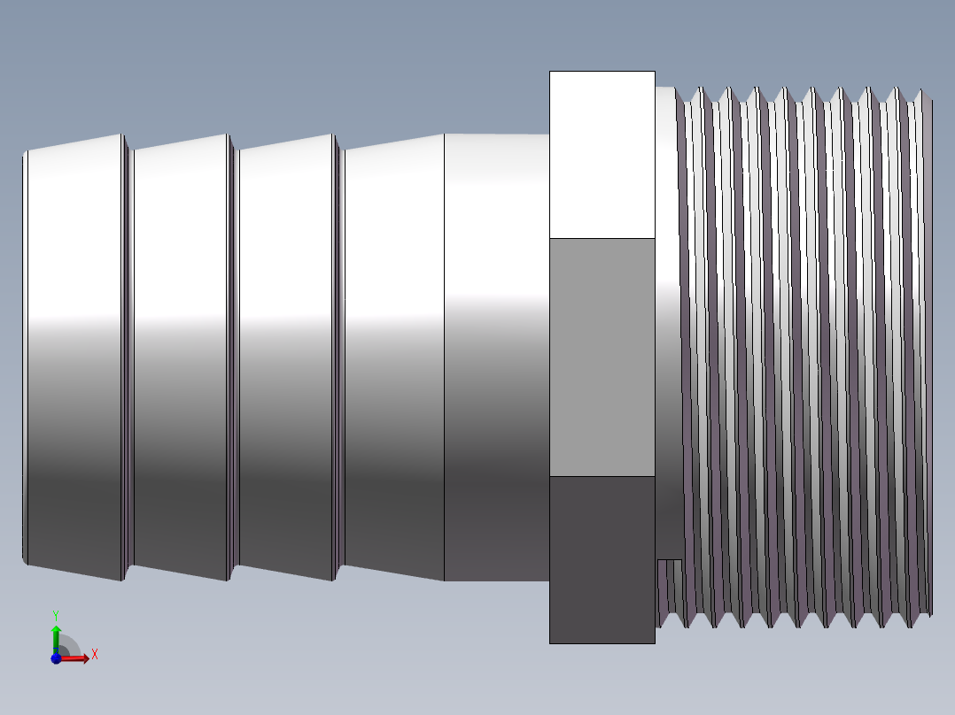 水管接头-有边 [DN32X34]前视图