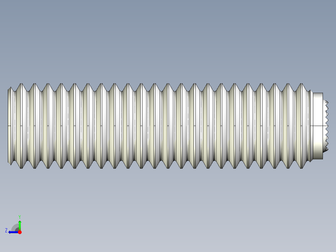 半圓定位珠螺絲(齒面)2272-3D多系列多零件图纸模型右视图