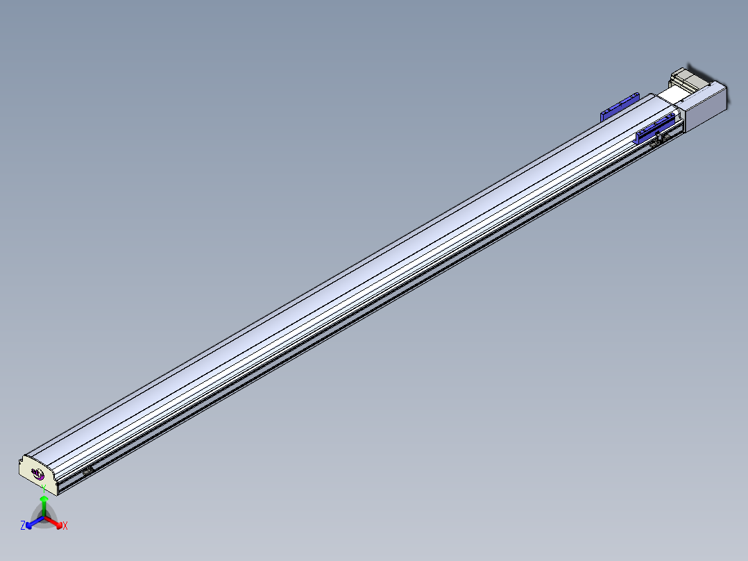 同步带滑台-半封闭B17H-L50-S2500-R-P75-D3正等轴测图