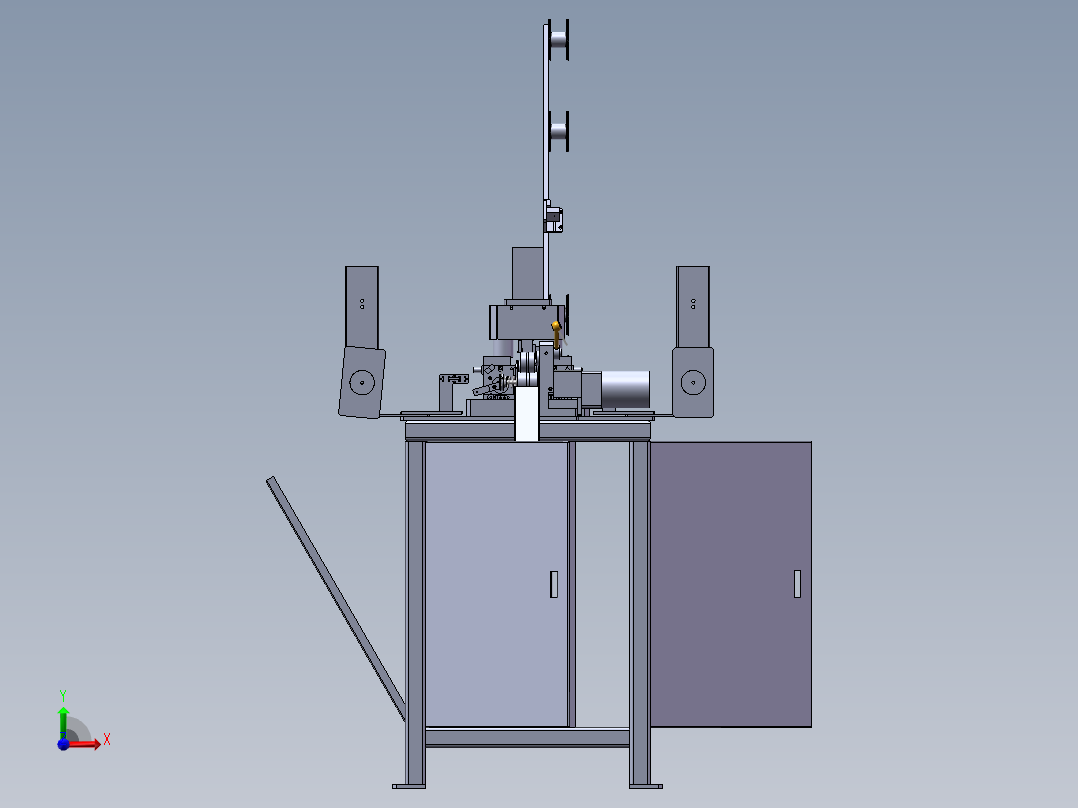 全自动尼龙拉链双面贴布机（sw10可编辑+工程图）前视图