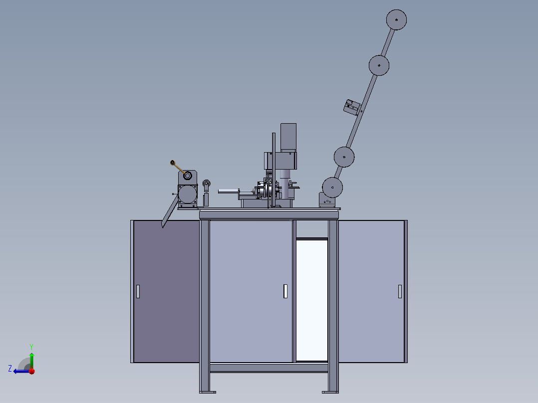 全自动尼龙拉链双面贴布机（sw10可编辑+工程图）右视图