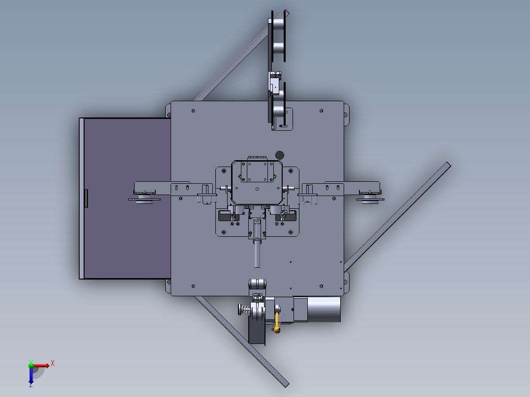 全自动尼龙拉链双面贴布机（sw10可编辑+工程图）俯视图