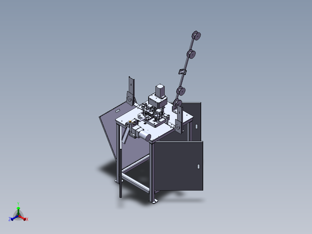 全自动尼龙拉链双面贴布机（sw10可编辑+工程图）正等轴测图