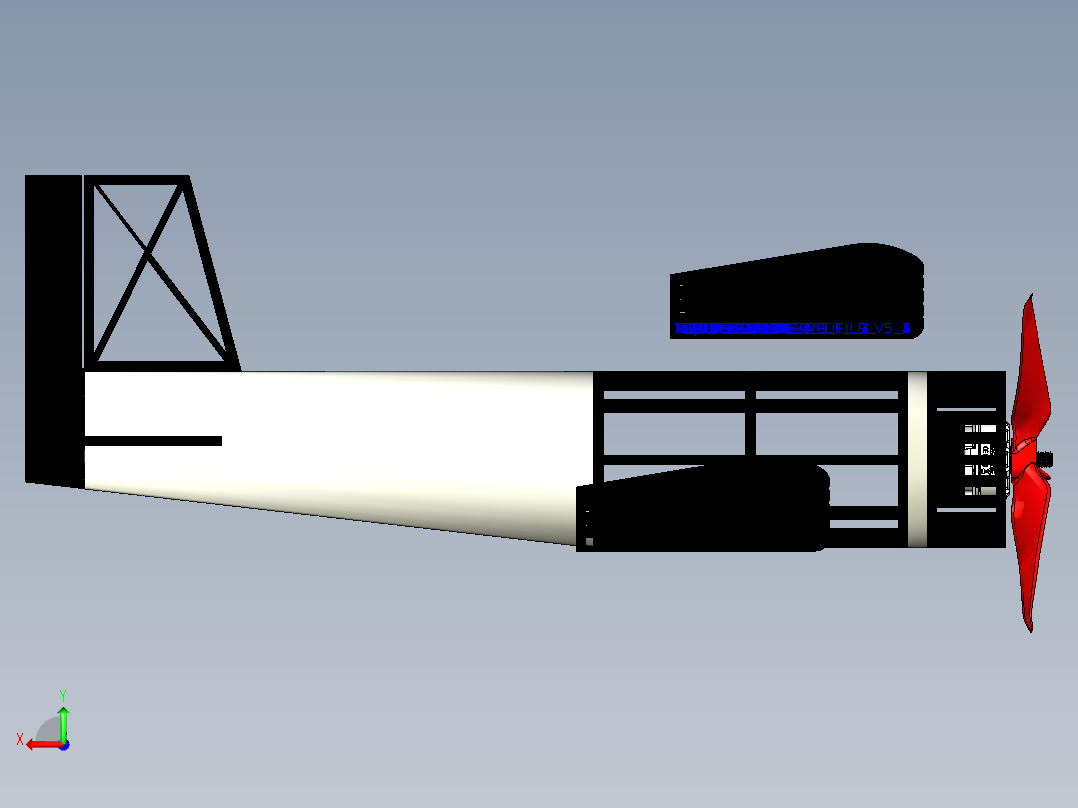 航模飞机框架后视图