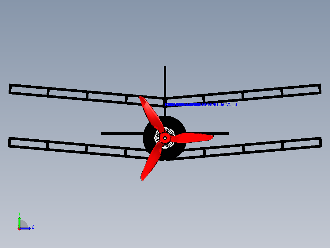 航模飞机框架左视图
