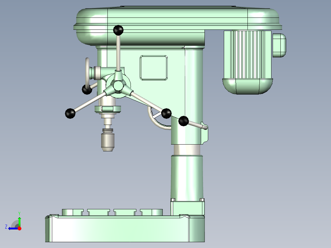 Cincinnati PF25桌面台钻右视图