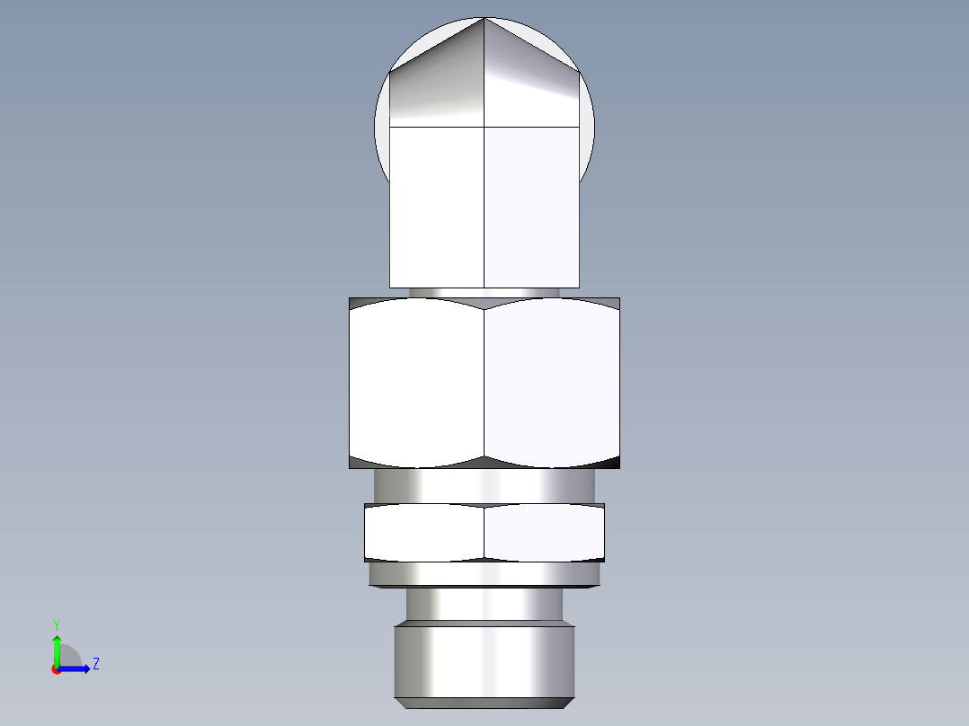 卡套式工业通用硬管接头EO_Assembled_adjustable_standpipe_elbow_EVW15LMOMD71左视图
