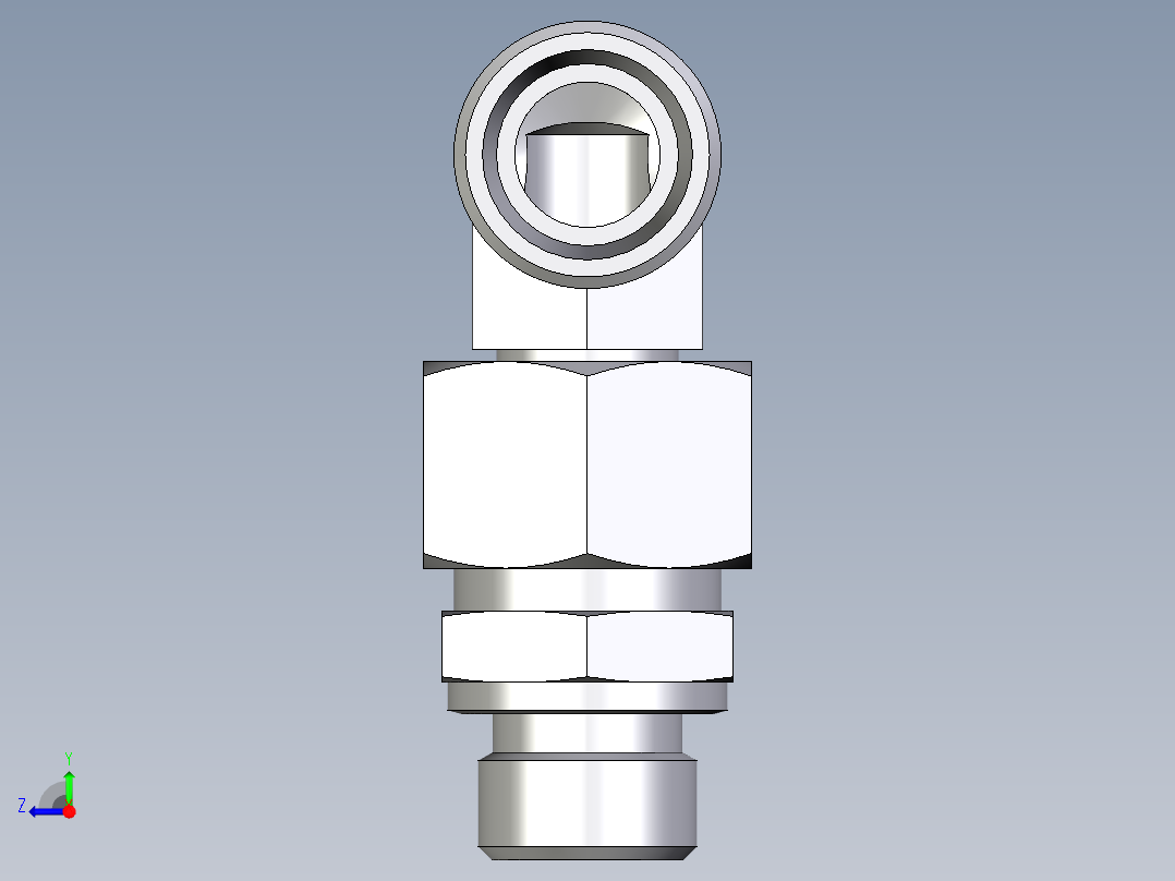 卡套式工业通用硬管接头EO_Assembled_adjustable_standpipe_elbow_EVW15LMOMD71右视图