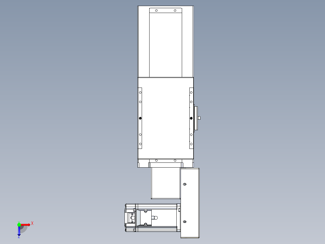 同步带全封闭直线模组TPA-HCB-120D-90-L100-MR-Y-P40-N3俯视图
