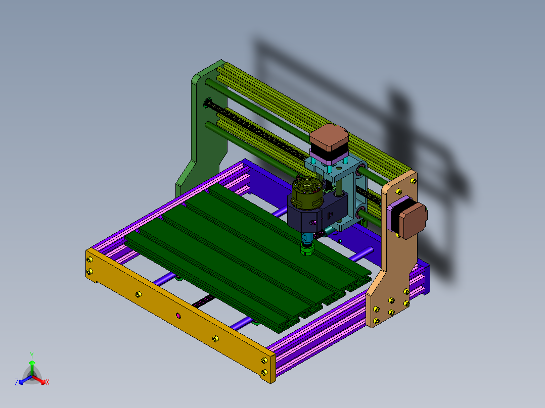 小饰品微铣削机床主视图
