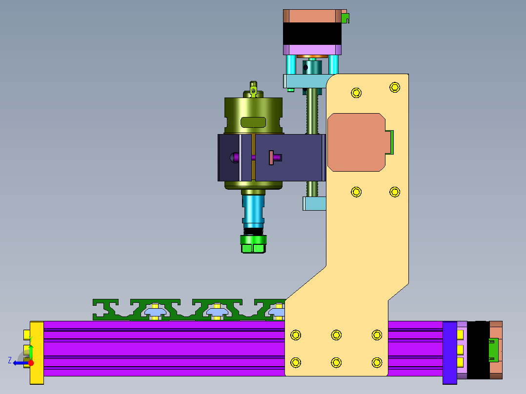 小饰品微铣削机床右视图