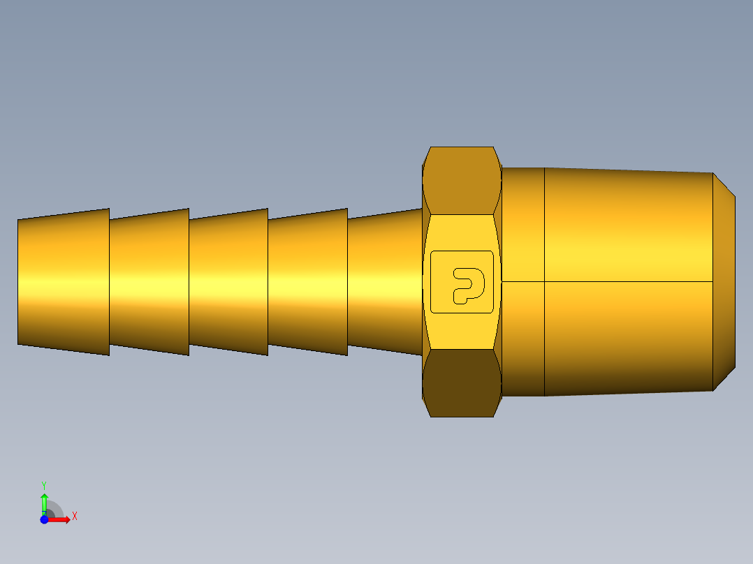 倒齿式工业管接头Hose Barb to Male Pipe 125HBL-5-4前视图