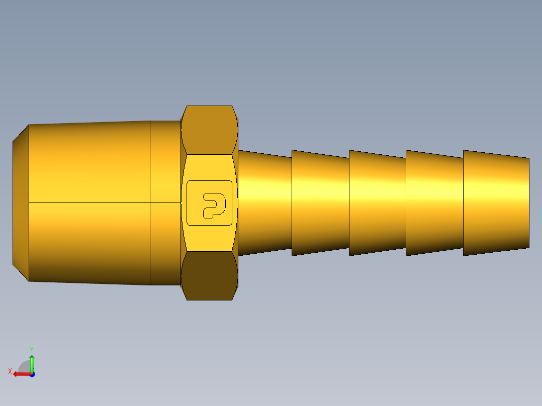 倒齿式工业管接头Hose Barb to Male Pipe 125HBL-5-4后视图