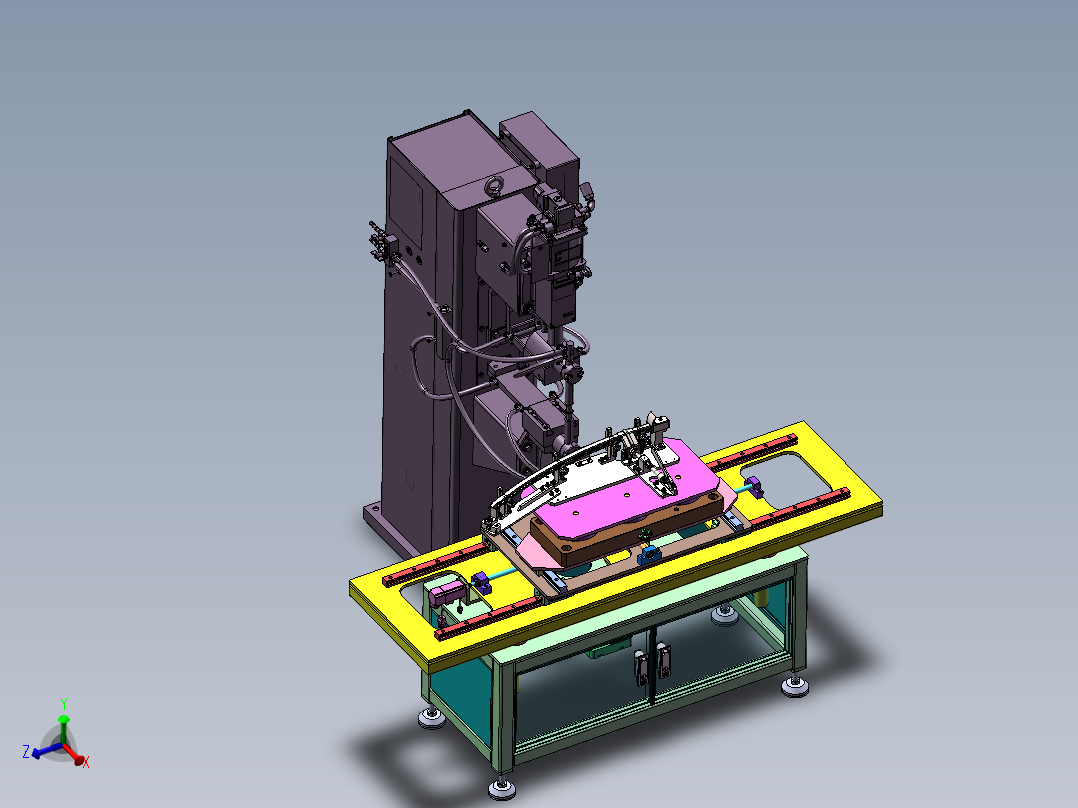 凸焊机送料工装治具工作台sw2020可编辑主视图