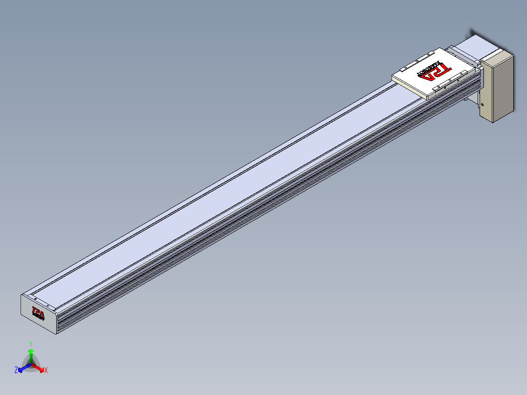 同步带全封闭直线模组TPA-HCB-110D-90-L1100-LP-Y-P40-N3正等轴测图