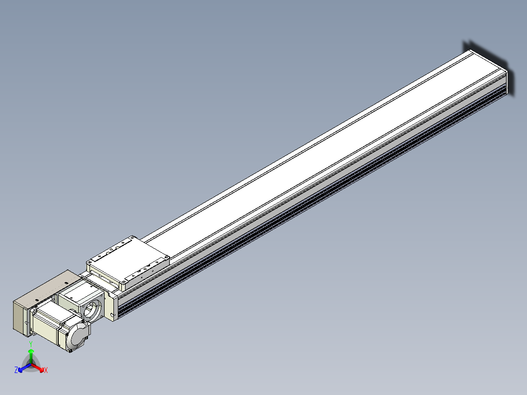 同步带全封闭直线模组TPA-HCB-105D-90-L850-ML-Y-P20-N3正等轴测图