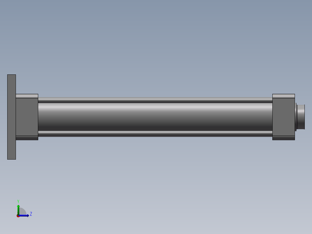 SMC手臂升降气缸50-300左视图