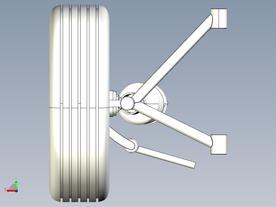 麦弗逊悬架模型设计后视图