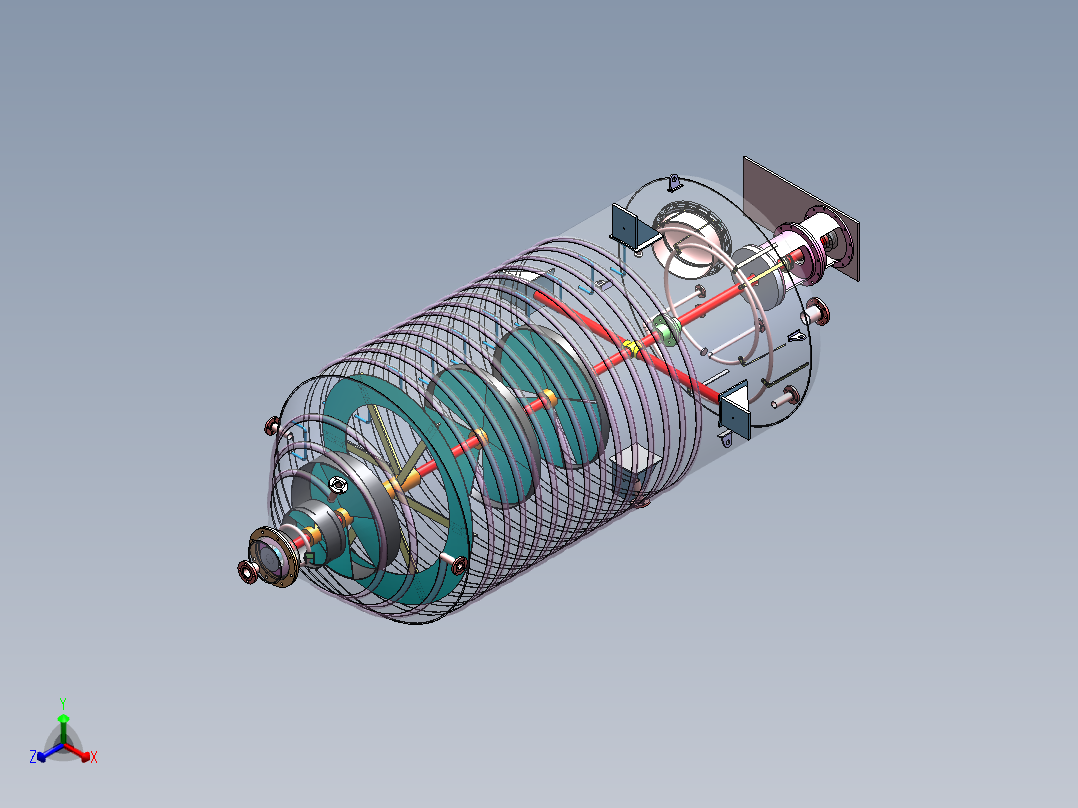 搅拌器反应器发酵容器正等轴测图
