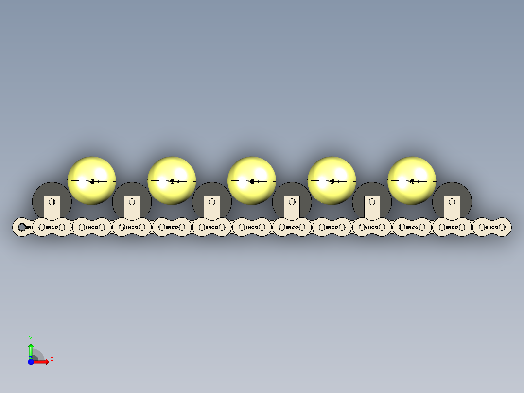 蛋托滚子链---stp前视图