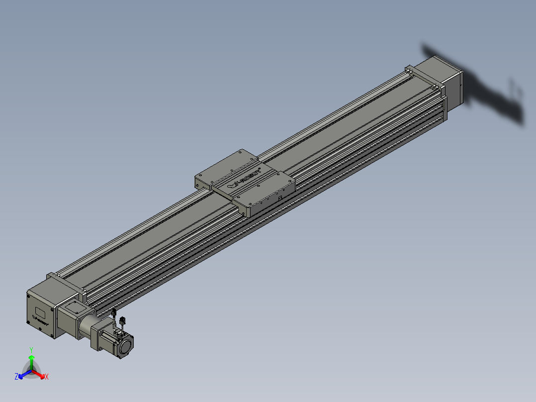 威洛博直线电机模组EB20-L224-S1450-L-ZP75-MS3-5K正等轴测图