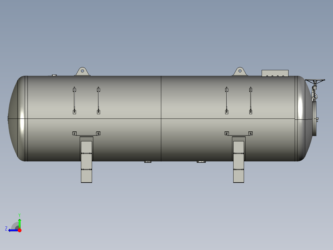 储罐、压力罐右视图