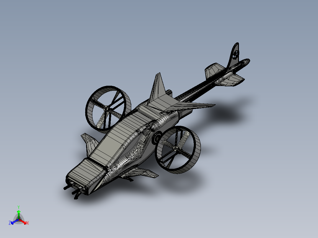 终结者直升机 sw16正等轴测图