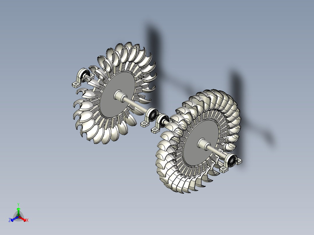 Pelton和Turgo 水轮机正等轴测图