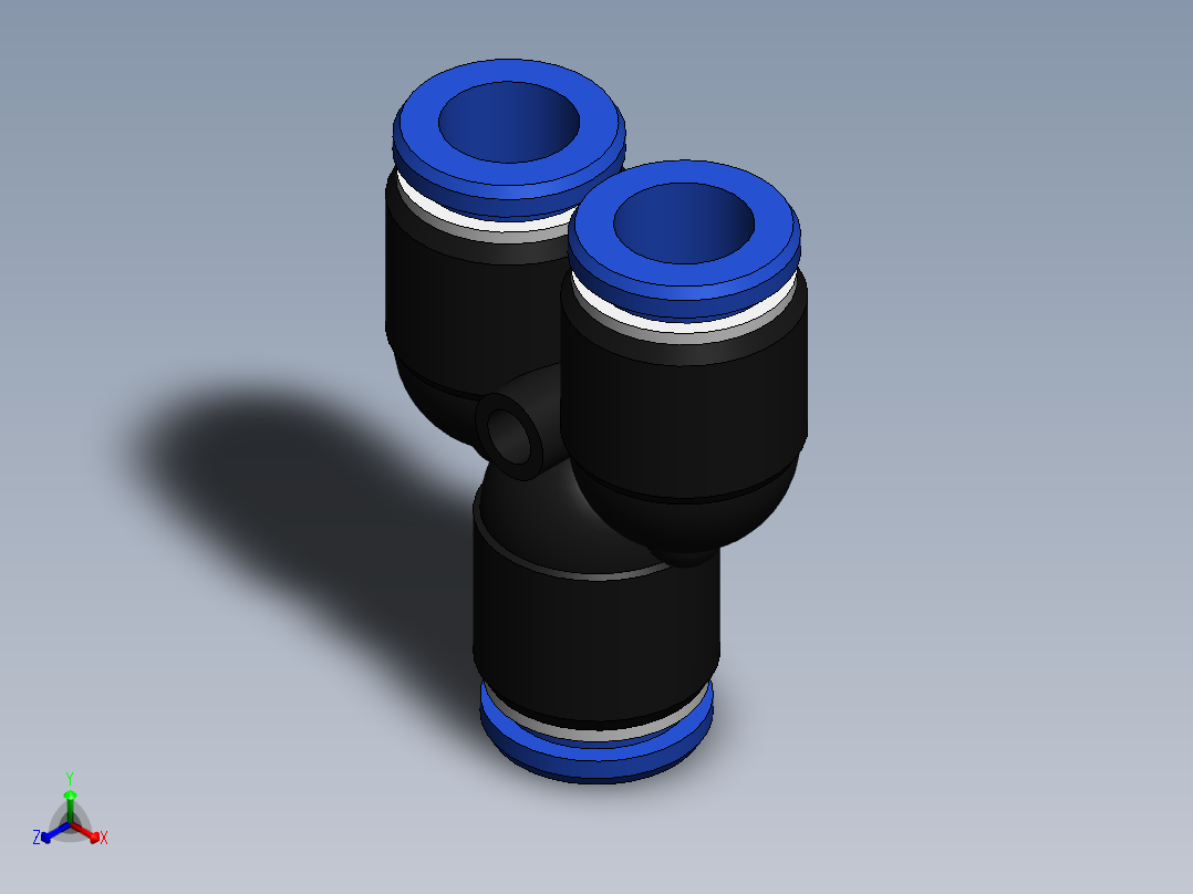 Ø10 UNIÃO Y (C00821000)正等轴测图