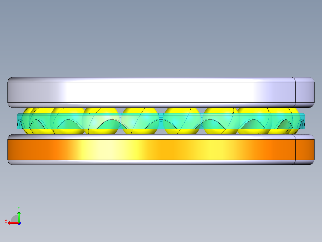 平面推力球轴承51104后视图