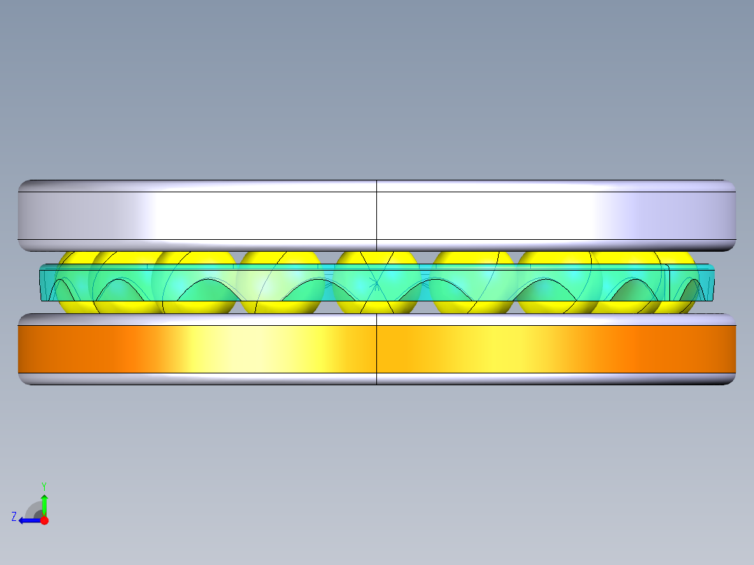 平面推力球轴承51104右视图