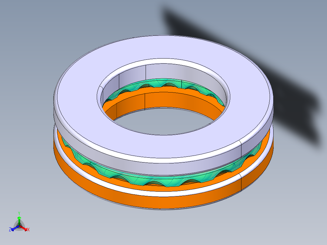 平面推力球轴承51104正等轴测图