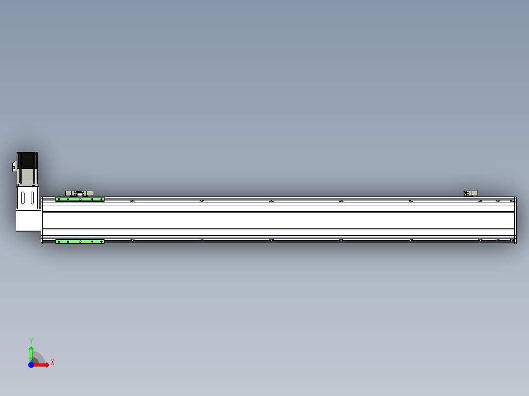 同步带滑台-半封闭B13-L90-S1100-R-P40-D3前视图
