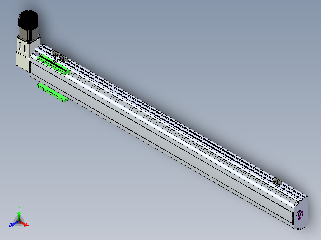 同步带滑台-半封闭B13-L90-S1100-R-P40-D3正等轴测图