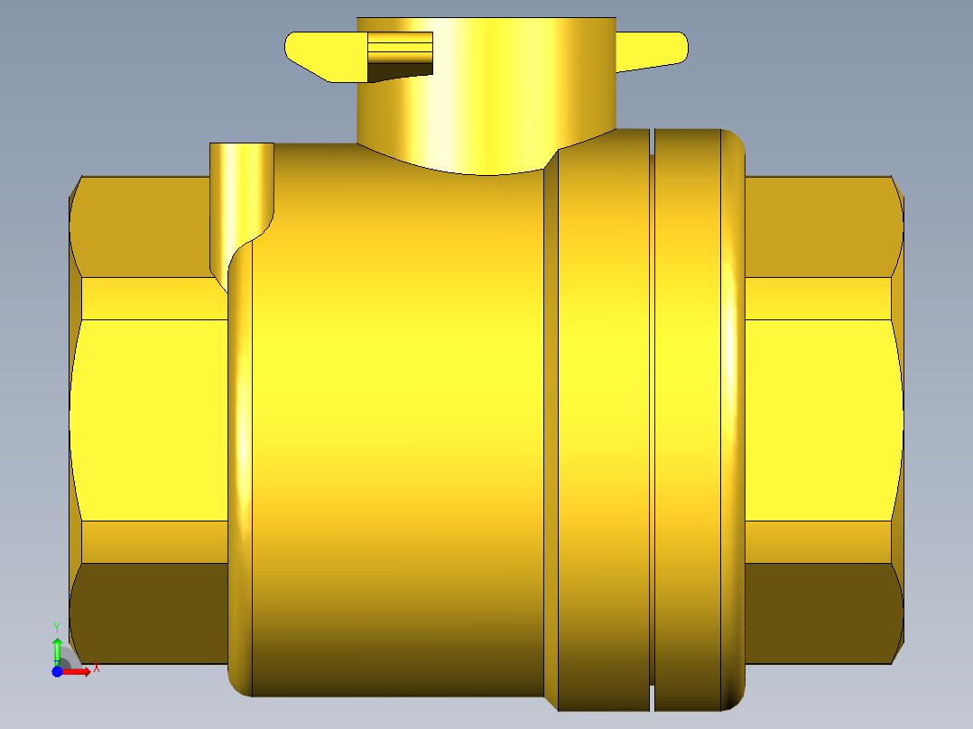 管道手动球阀-水管开关阀-手动阀门395_03_E_1_body前视图