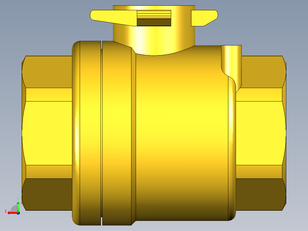 管道手动球阀-水管开关阀-手动阀门395_03_E_1_body后视图