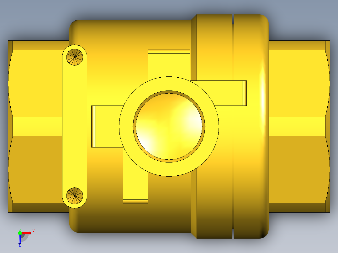 管道手动球阀-水管开关阀-手动阀门395_03_E_1_body俯视图