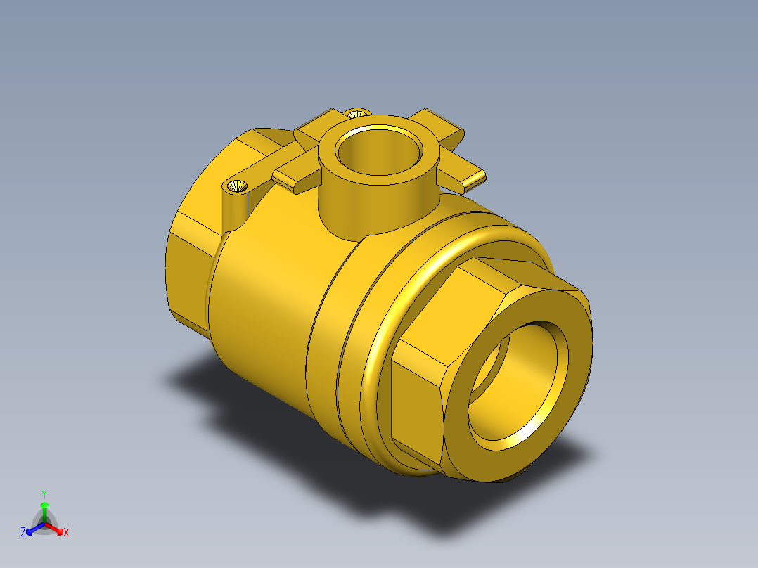 管道手动球阀-水管开关阀-手动阀门395_03_E_1_body正等轴测图