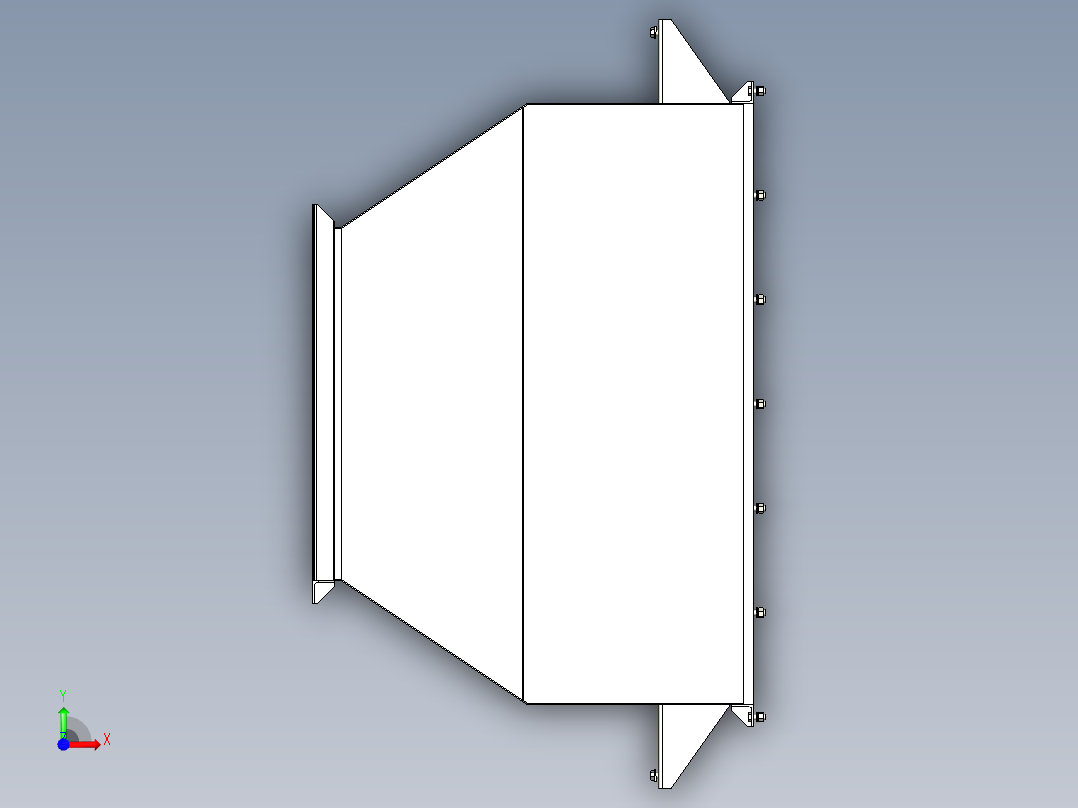TD75型带式输送机头部漏斗 TD6J13前视图