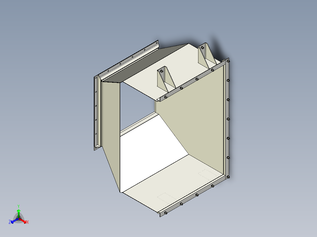 TD75型带式输送机头部漏斗 TD6J13正等轴测图