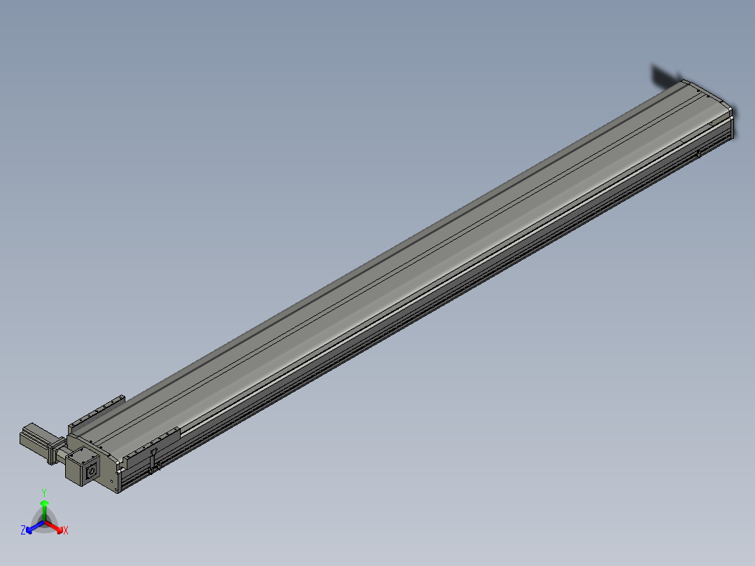 东锦同步带传动-直线滑台模组DH270B-C-L150-S2700-BL-P750W-C3正等轴测图