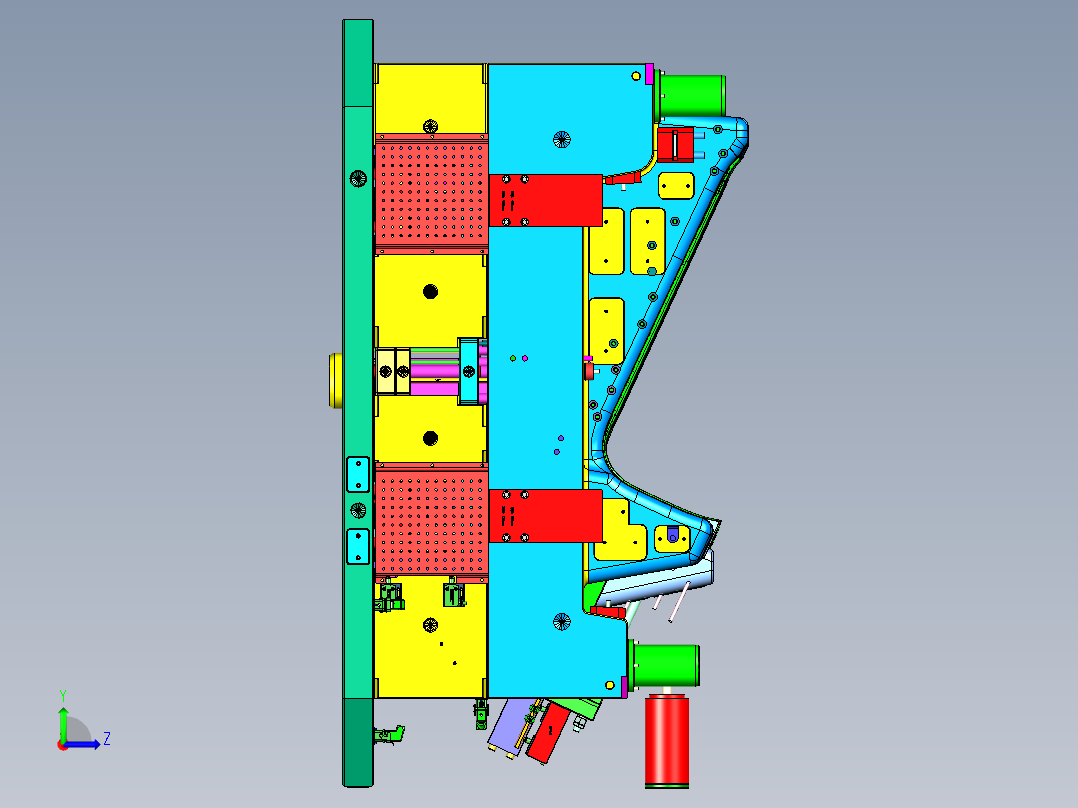蔚来汽车A柱1+1塑胶模具左视图