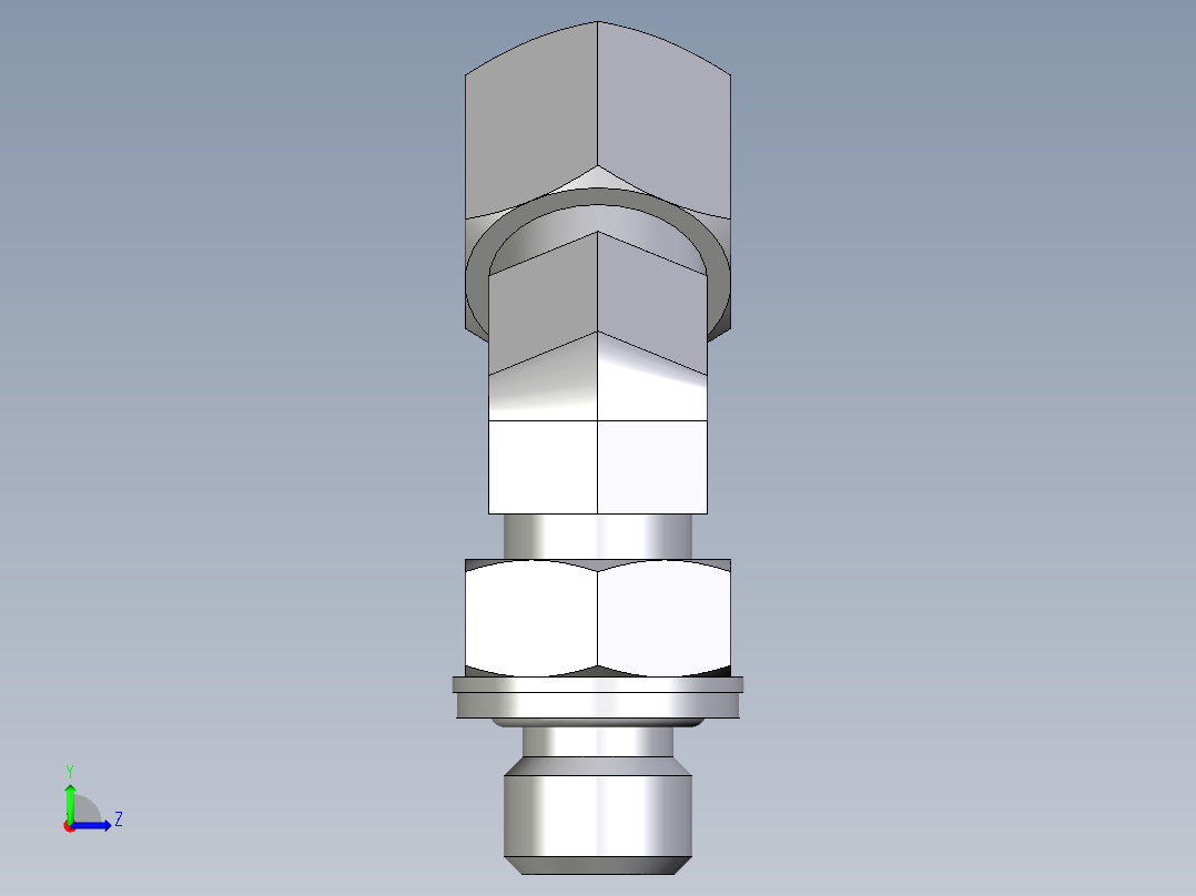 卡套式工业通用硬管接头EO_Adjustable_locknut_45_deg_elbow_VEE08ZLMCF左视图