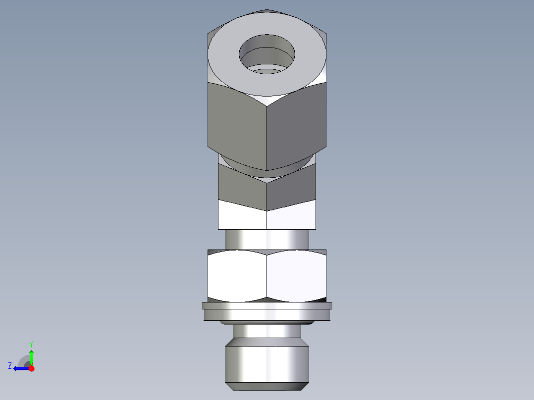 卡套式工业通用硬管接头EO_Adjustable_locknut_45_deg_elbow_VEE08ZLMCF右视图