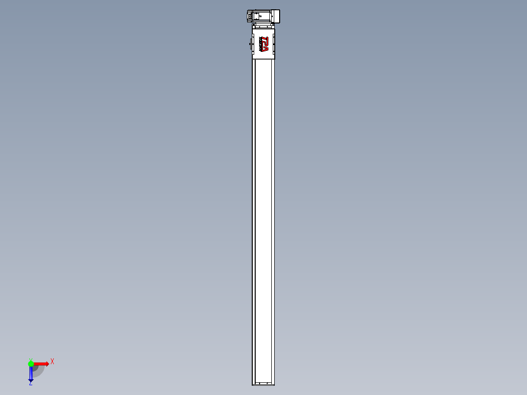 同步带全封闭直线模组TPA-HCB-110D-90-L1550-LU-C-P40-N3俯视图